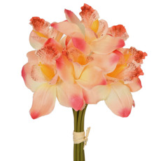 Imagem de RAMALHETE DECORATIVO DE CYMBIDIUM SALMÃO EM PLÁSTICO MOLDÁVEL 27X15 CM - GRILLO - Grillo Ltda