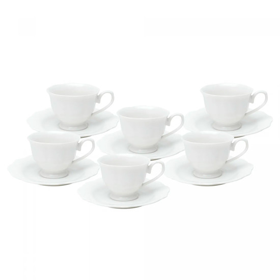 Imagem CONJUNTO MALDIVAS 6 XÍCARAS 80ML EM PORCELANA BRANCA 12X12X6 CM - WOLFF
