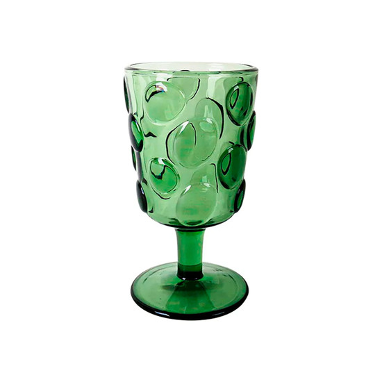 Imagem CONJUNTO DE 6 TAÇAS VERDE 260ML EM VIDRO TEXTURA DE BOLHAS 15X8X8 CM - CROSS