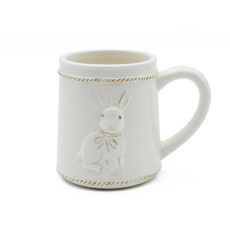 Imagem de CANECA DECORATIVA EM PORCELANA BRANCA COM COELHO EM ALTO RELEVO - TOK DA CASA - Cromus Embalagens Ind. E Com. Ltda
