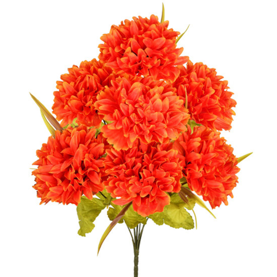 Imagem BUQUÊ DECORATIVA DE CRISÂNTEMO LARANJA OUTONO GIGANTE EM PLÁSTICO MOLDÁVEL - GRILLO