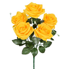 Imagem de BUQUÊ DECORATIVO DE ROSAS AMARELAS EM PLÁSTICO MOLDÁVEL 38X15 CM - GRILLO - Grillo Ltda