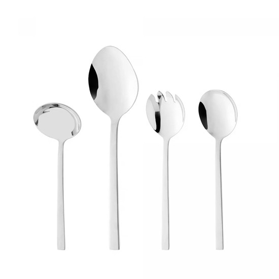 Imagem CONJUNTO BERNA 4 PEÇAS DE TALHERES PARA SERVIR EM AÇO INOX - WOLFF