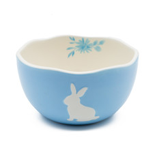 Imagem de BOWL DECORATIVO EM PORCELANA AZUL 8X15X15 CM - TOK DA CASA - Cromus Embalagens Ind. E Com. Ltda
