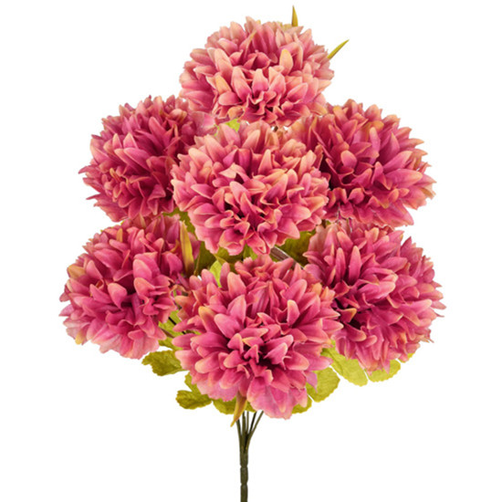 Imagem BUQUÊ DECORATIVA DE CRISÂNTEMO ROSA OUTONO GIGANTE EM PLÁSTICO MOLDÁVEL - GRILLO