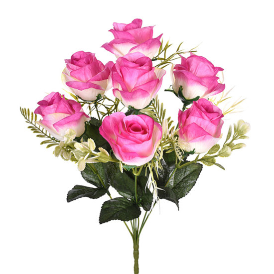 Imagem BUQUÊ DECORATIVO DE ROSAS LAVANDA EM PLÁSTICO MOLDÁVEL 40X28 CM - GRILLO