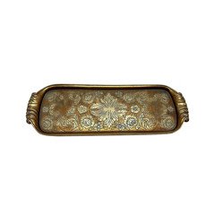 Imagem de BANDEJA DECORATIVA EM RESINA DOURADA 30X10 CM - CROSS - Cross Comercial Ltda