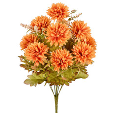 Imagem de BUQUÊ DECORATIVO DE CRISÂNTEMO LARANJA EM PLÁSTICO MOLDÁVEL 42X19 CM - GRILLO - Grillo Ltda