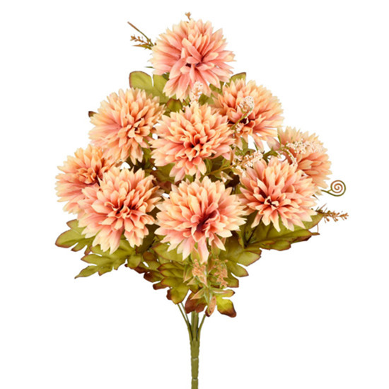 Imagem BUQUÊ DECORATIVO DE CRISÂNTEMO ROSA OUTONO EM PLÁSTICO MOLDÁVEL 42X19 CM - GRILLO