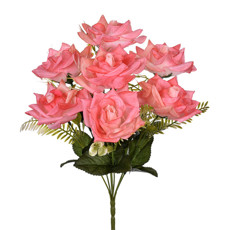 Imagem de BUQUÊ DECORATIVO DE ROSA DIAMANTE COR ROSA EM PLÁSTICO MOLDÁVEL 34X20 CM - GRILLO - Grillo Ltda