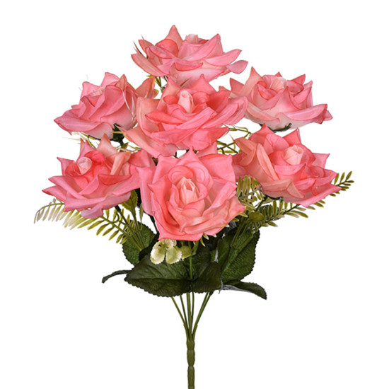 Imagem BUQUÊ DECORATIVO DE ROSA DIAMANTE COR ROSA EM PLÁSTICO MOLDÁVEL 34X20 CM - GRILLO
