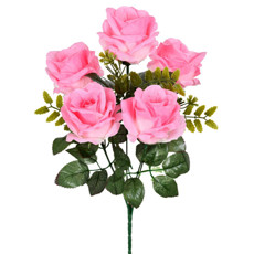 Imagem de BUQUÊ DECORATIVO DE ROSAS COR ROSA EM PLÁSTICO MOLDÁVEL 40X27 CM - GRILLO - Grillo Ltda