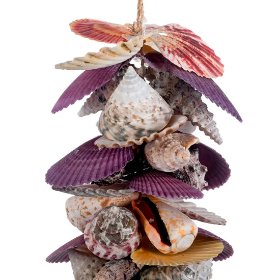Imagem CORDÃO DE CONCHAS COLORIDAS GARLAND VIOLET E TIGER COWRIE - CONCHAS ARTESANATO