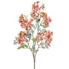 Imagem de HASTE DECORATIVA DE CEREJEIRA MALVA AMARELO EM PLÁSTICO MOLDÁVEL 92X24 CM - GRILLO - Grillo Ltda