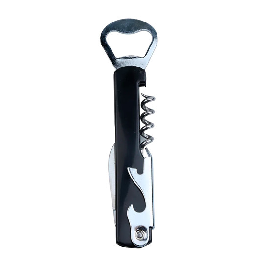 Imagem SACA-ROLHAS EM AÇO INOX E PLÁSTICO PRETO 14X2X2 CM - DYNASTY HOUSEWARE
