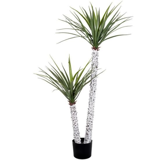 Imagem PLANTA SISAL DUAS HASTES BRANCAS E FOLHAS VERDES DECORATIVA EM PLÁSTICO - GRILLO