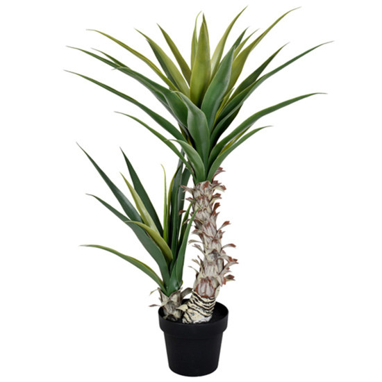 Imagem PLANTA SISAL  DUAS HASTES FOLHAS VERDE EM PLÁSTICO COM POTE EM MELAMINA - GRILLO