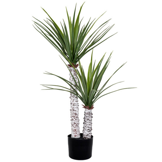 Imagem PLANTA SISAL DUAS HASTES BRANCAS E FOLHAS VERDES DECORATIVA EM PLÁSTICO - GRILLO