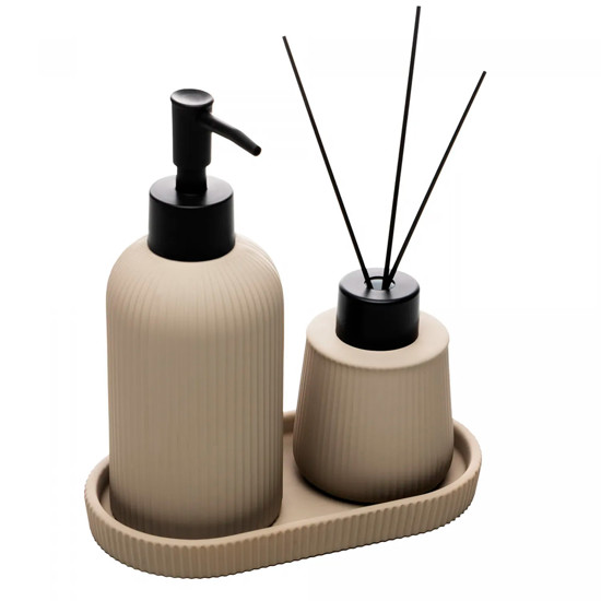 Imagem CONJUNTO 3 PEÇAS PARA BANHEIRO SOFT TOUCH SKETCH NUDE EM CERÂMICA - WOLFF