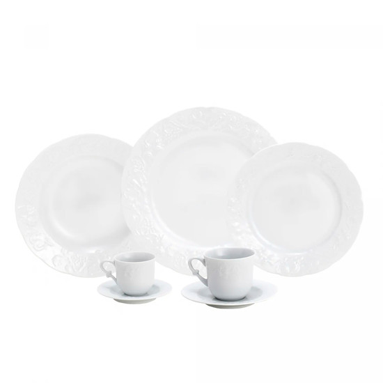 Imagem APARELHO DE JANTAR 42 PEÇAS LIMOGES VENDANGE EM PORCELANA BRANCA - WOLFF