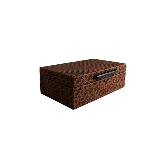 Imagem CAIXA ORGANIZADORA DECORATIVA TEXTURIZADA EM MDF MARROM 8X25X15 CM - ENTRECASA