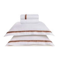 Imagem de JOGO DE CAMA KING 4 PEÇAS VERCELLI EM ALGODÃO BRANCO/VECCHIO - TRUSSARDI - Karsten S.A 