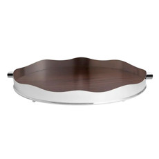 Imagem de BANDEJA DECORATIVA OVAL GALERIA LISA ABA RETA EM INOX 70X45X9 CM - ST JAMES - St James Industrial Ltda