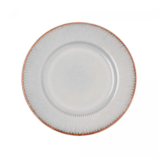 Imagem PRATO PARA SOBREMESA LINEAR EM CERÂMICA CINZA 20CM - LYOR