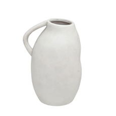 Imagem de VASO DECORATIVO EM TERRACOTA CINZA CLARO COM ALÇA 33X21X20 CM - MABRUK - Mabruk Importacao E Comercio Ltda
