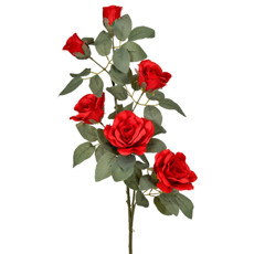 Imagem de HASTE DECORATIVA DE ROSAS EM PLÁSTICO MOLDÁVEL VERMELHO OUTONO 94X20CM - GRILLO - Grillo Ltda