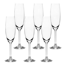 Imagem de CONJUNTO MILVUS 6 TAÇAS 250ML PARA CHAMPANHE EM CRISTAL 26X6,5CM - CRYSTAL BOHEMIA - Etilux Industria E Comercio Ltda