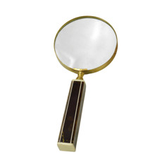 Imagem de LUPA DECORATIVA COM CABO EM RESINA E BORDA DOURADA 22X10X2 CM - MABRUK - Mabruk Importacao E Comercio Ltda