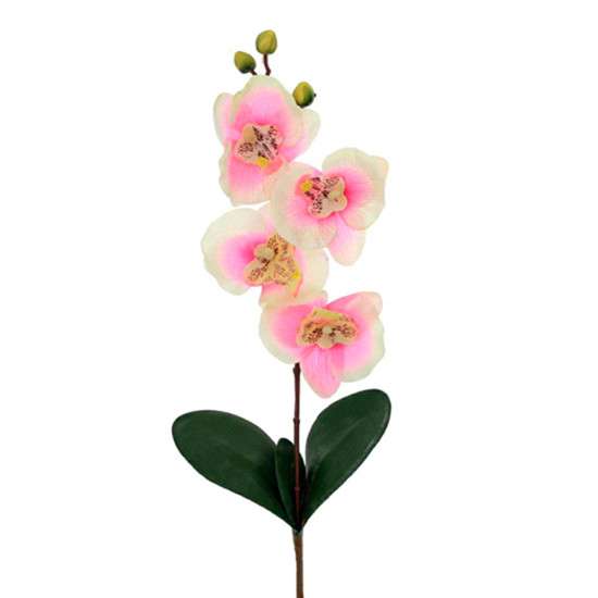 Imagem HASTE DECORATIVA PERMANENTE DE ORQUÍDEA ROSA EM PLÁSTICO MOLDÁVEL 46X13CM - GRILLO