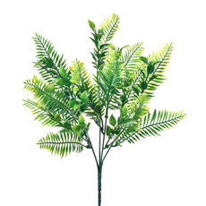 Imagem de HASTE DECORATIVA PERMANENTE DE FOLHAS VERDE EM PLÁSTICO MOLDÁVEL 35X15CM - GRILLO - Grillo Ltda