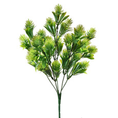 Imagem de BUQUÊ DE FOLHAS E PINHO PERMANENTE VERDE EM PLÁSTICO MOLDÁVEL 35X22CM - GRILLO - Grillo Ltda