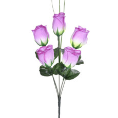 Imagem de BUQUÊ DECORATIVO DE BOTÕES DE ROSAS LAVANDA EM CETIM E PLÁSTICO MOLDÁVEL - GRILLO - Grillo Ltda