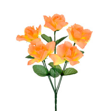 Imagem de BUQUÊ PERMANENTE DECORATIVO DE ROSAS SALMÃO EM PLÁSTICO MOLDÁVEL 30X13CM - GRILLO - Grillo Ltda