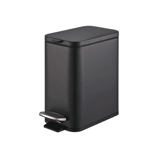 Imagem LIXEIRA RETANGULAR FRAME COM PEDAL E BALDE 5L EM METAL CARBNO PRETO 29X30X15CM BRINOX