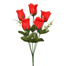 Imagem de BUQUÊ DECORATIVO DE BOTÕES DE ROSAS VERMELHAS EM PLÁSTICO MOLDÁVEL 30X10CM - GRILLO - Grillo Ltda