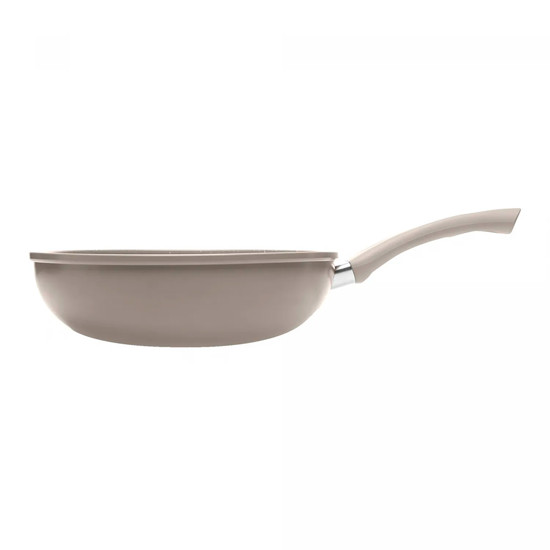 Imagem FRIGIDEIRA WOK DE INDUÇÃO CHEF PRO TAUPE ALUMÍNIO REVESTIDA EM CERÂMICA - LYOR
