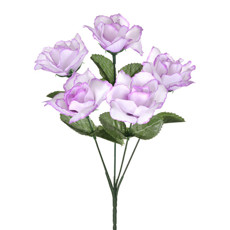 Imagem de BUQUÊ PERMANENTE DECORATIVO DE ROSAS LAVANDA EM PLÁSTICO MOLDÁVEL 30X13CM - GRILLO - Grillo Ltda