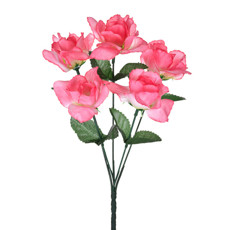Imagem de BUQUÊ PERMANENTE DECORATIVO DE ROSAS NA COR ROSA EM PLÁSTICO MOLDÁVEL 30X13CM GRILLO - Grillo Ltda