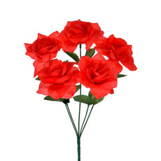 Imagem de BUQUÊ PERMANENTE DECORATIVO DE ROSAS VERMELHAS EM PLÁSTICO MOLDÁVEL 30X12CM GRILLO - Grillo Ltda