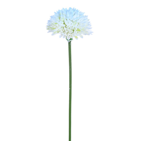 Imagem HASTE BOTÃO DE CRISÂNTEMO DECORATIVA AZUL CLARO EM PLÁSTICO MOLDÁVEL 60X9CM - GRILLO