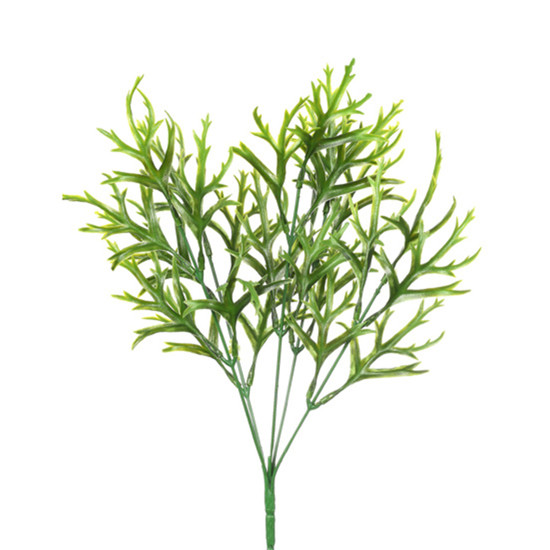 Imagem BUQUÊ DECORATIVO DE FOLHAS CORAL VERDE EM PLÁSTICO MOLDÁVEL 35X15CM - GRILLO