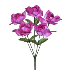 Imagem de BUQUÊ PERMANENTE DECORATIVO DE ROSAS LILÁS EM PLÁSTICO MOLDÁVEL 30X13CM - GRILLO - Grillo Ltda