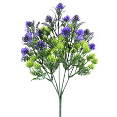 Imagem de BUQUÊ DECORATIVO DE MINI FOLHAS E BOTÕES LAVANDA EM PLÁSTICO MOLDÁVEL 33X12CM GRILLO - Grillo Ltda