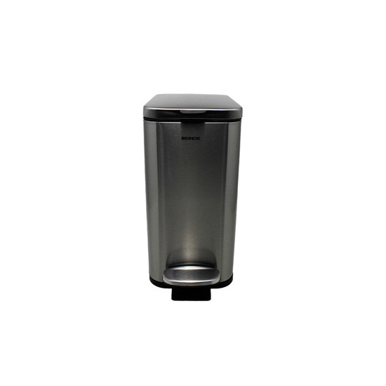 Imagem LIXEIRA COM PEDAL E BALDE 5L EM AÇO INOX ESCOVADO 30X28X14 CM - BRINOX
