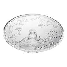Imagem de PRATO PARA BOLO COM PÉ NEW BUTTERFLY EM CRISTAL ECOLÓGICO 11,5X30X30CM - LYOR - Coliseu Presentes Ltda