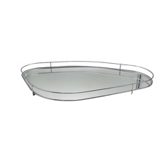 Imagem de BANDEJA FENCE ORGÂNICA ESPELHADA EM METAL CROMADO 3X59X33CM - HARA - Haredecor Ind E Com De Utilidades Ltda